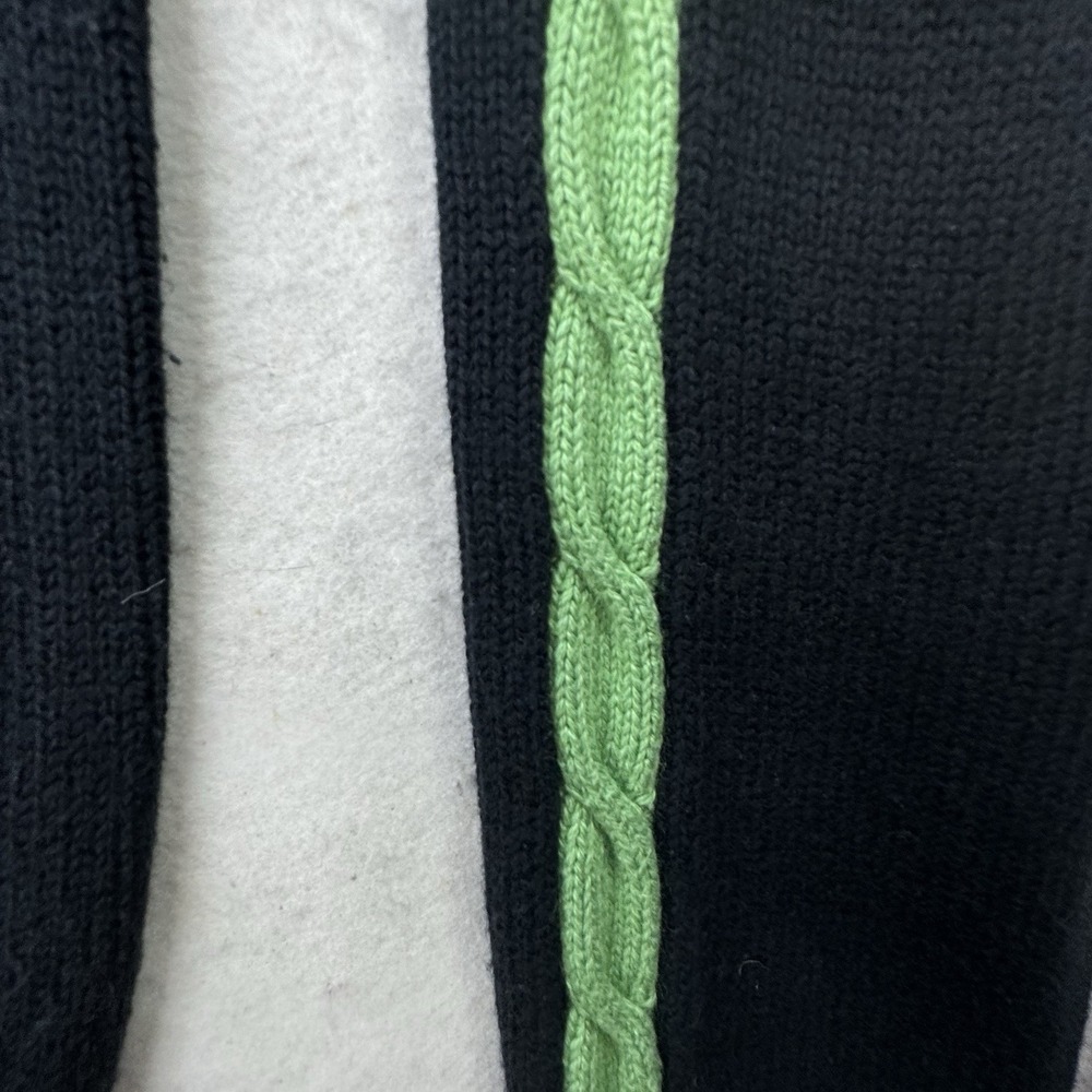 Polo Golf Ralph Lauren Cable Knit Sweater Medium Black Green Preppy Cashmere - Picture 7 of 11
